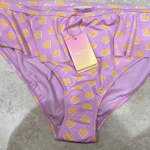 NWT! Stoney Clover Lane x Target Purple Hearts Ruffle Bikini Bottoms 1X - Picture 5 of 6
